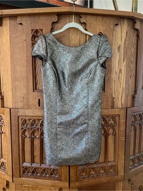 5/48 Metallic Gold Mini Sheath Dress